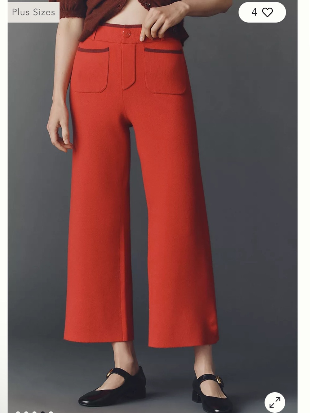Maeve The Colette Sweater Knit Crop Wide-Leg Pants